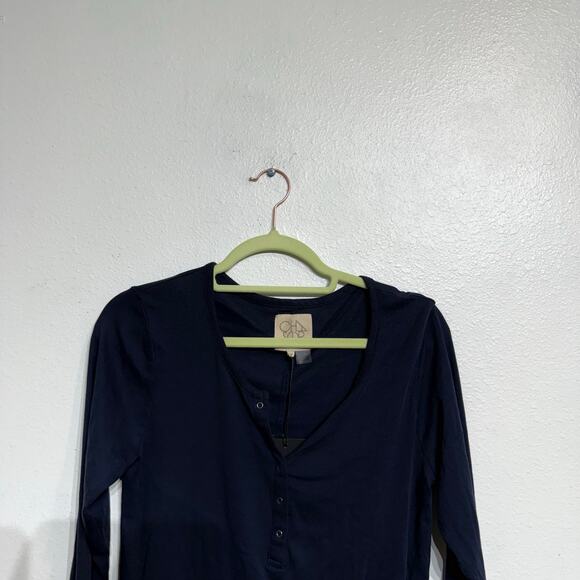 Chaser Navy Long Sleeve Henley Top Sz M NWT - Picture 3 of 12